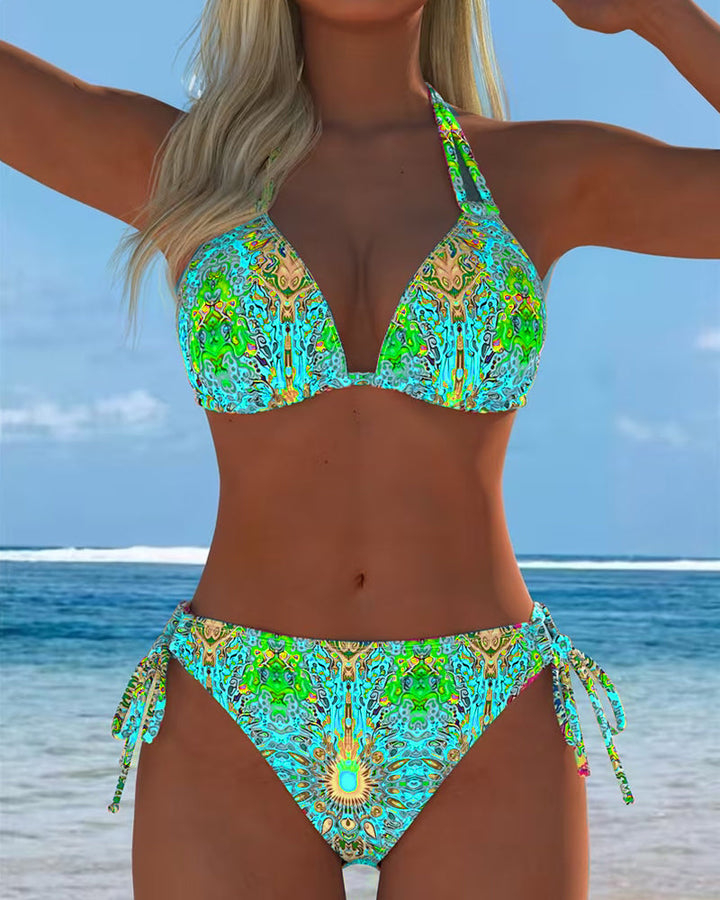 Mel | Colourful Halter-Print Bikini