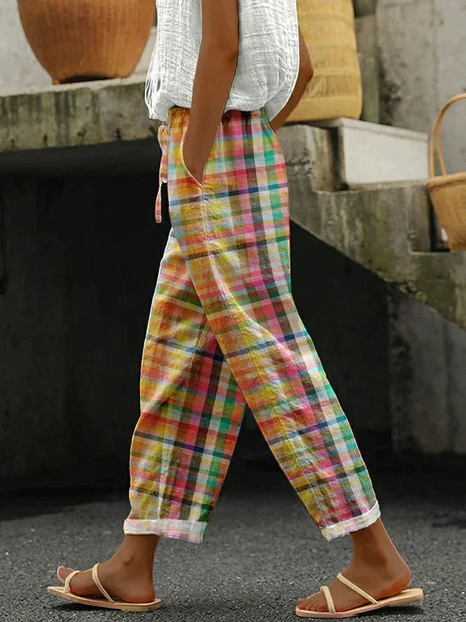 Jean | Checked Wide Leg Summer Pants