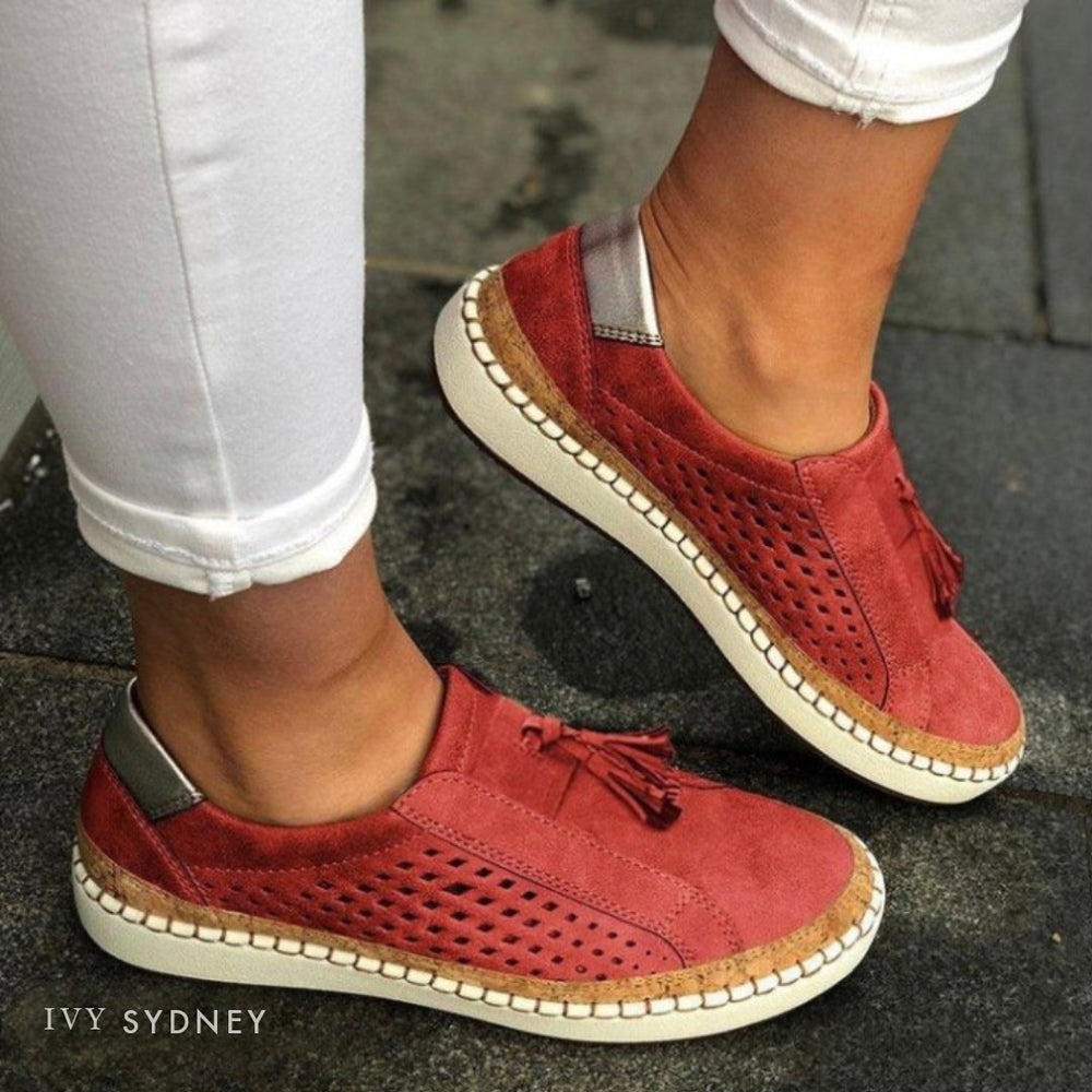 Emma orthopedic comfort slip-ons in Red