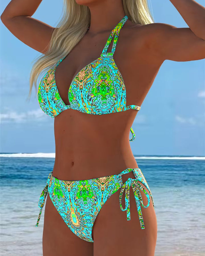 Mel | Colourful Halter-Print Bikini