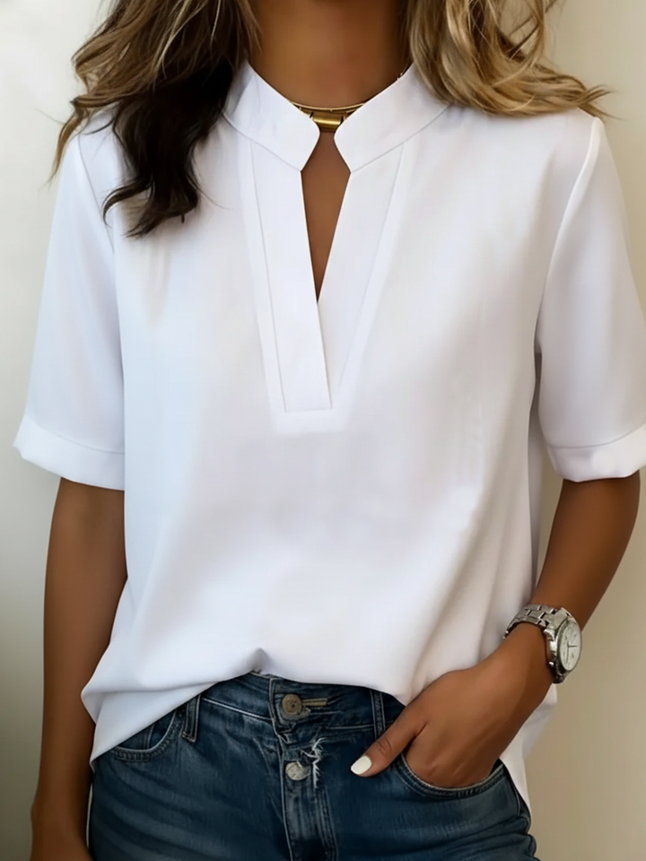 Idalia | Elegant Notch Neck Blouse