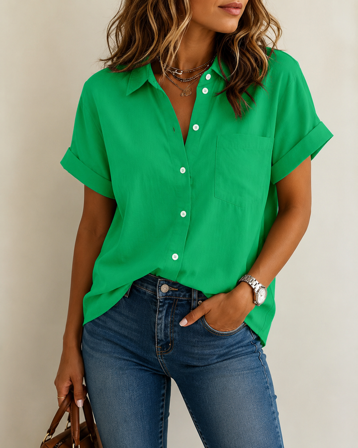 Lucinda | Camp Collar Cotton Shirt