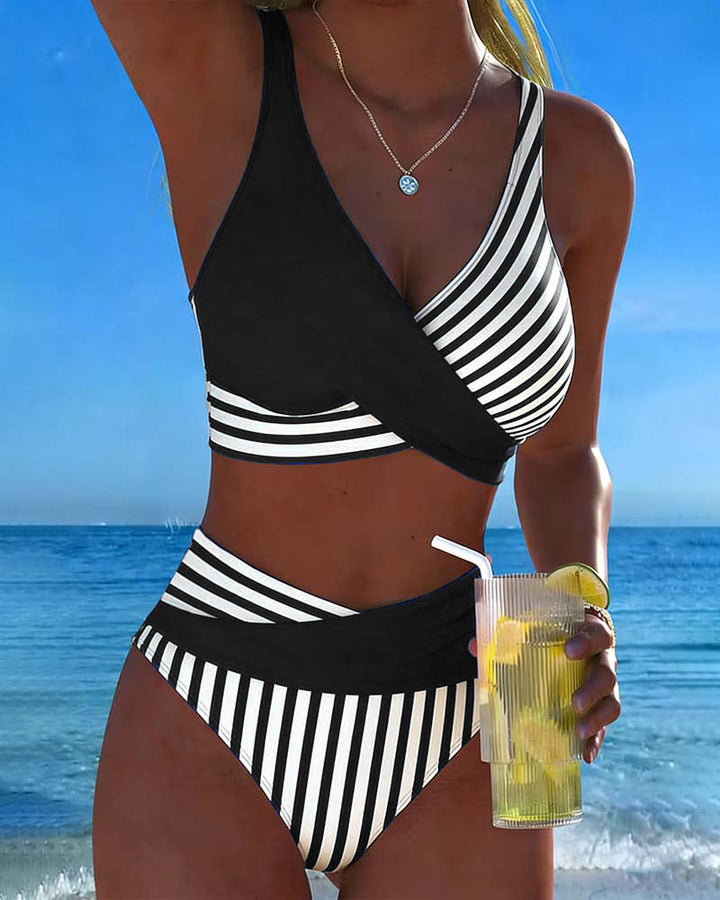 Xena | Crossed-Stripe Print Bikini