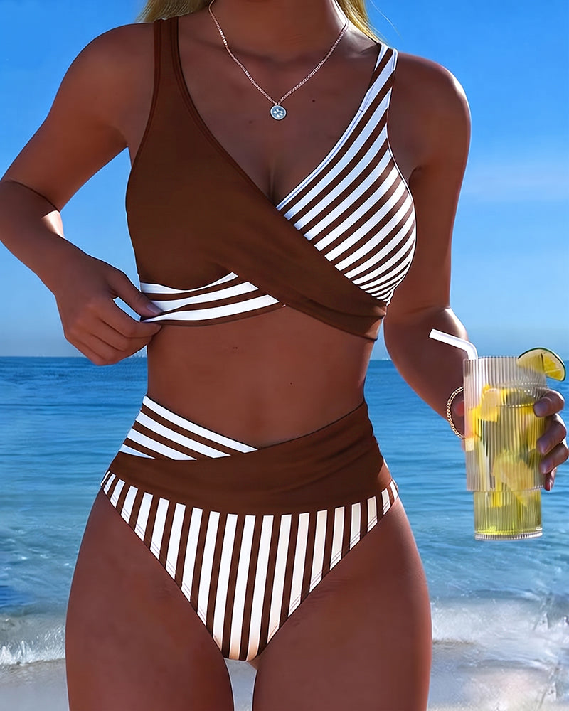 Xena | Crossed-Stripe Print Bikini