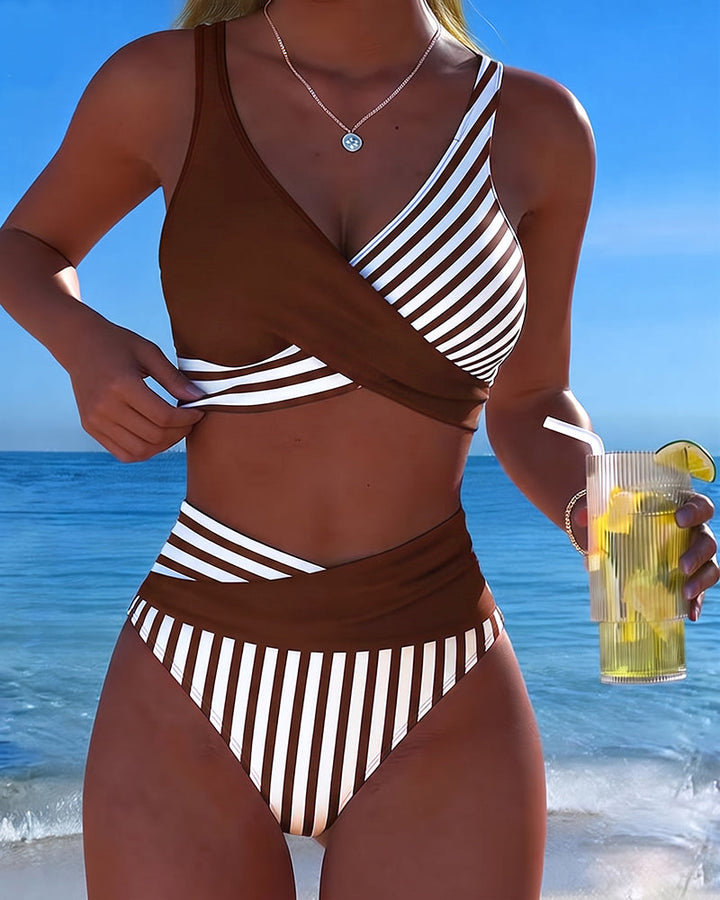 Xena | Crossed-Stripe Print Bikini