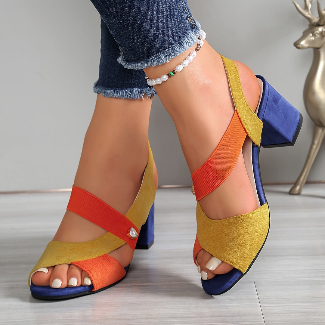 Colourful Cross-Strap Sandals