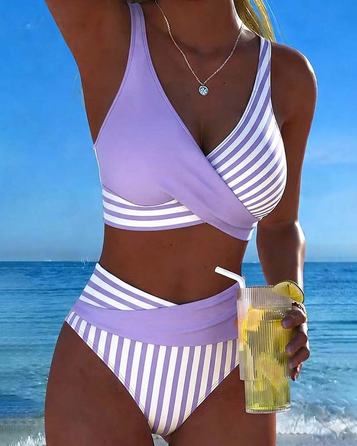 Xena | Crossed-Stripe Print Bikini