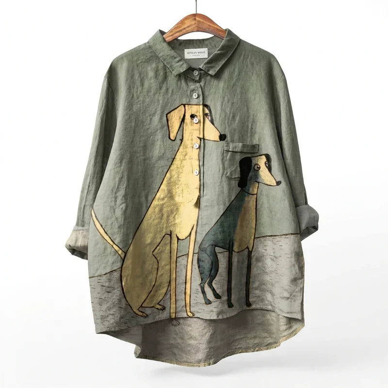 Candela | Oversized Dachshund Print Shirt