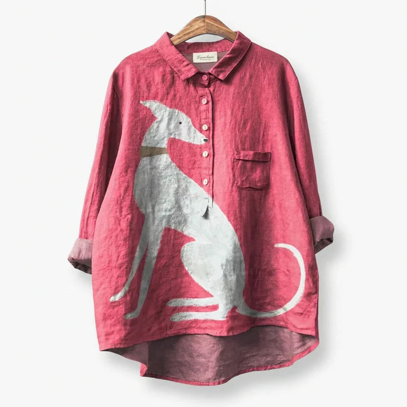 Candela | Oversized Dachshund Print Shirt