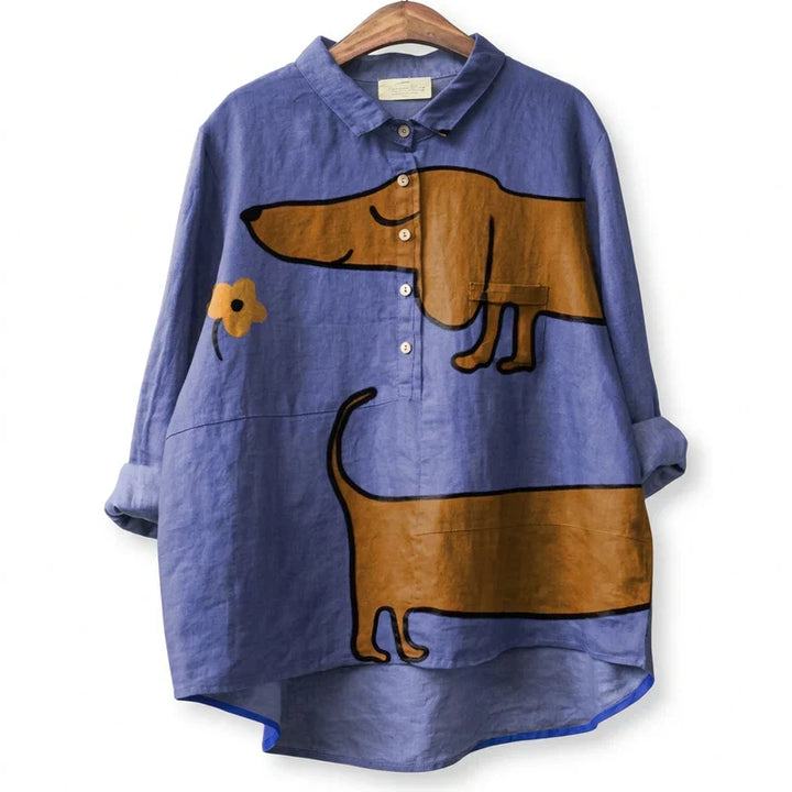 Candela | Oversized Dachshund Print Shirt