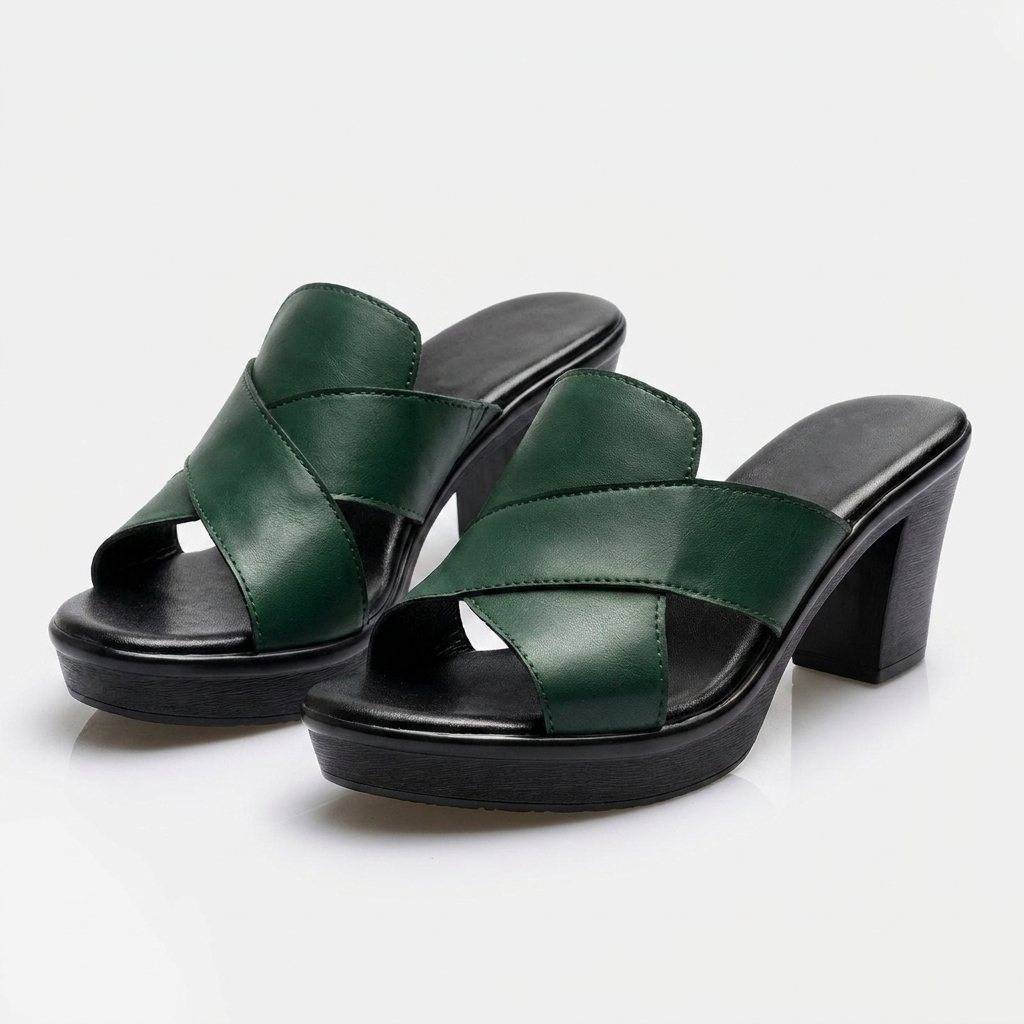 Deni | Effortless Green Summer Sandals