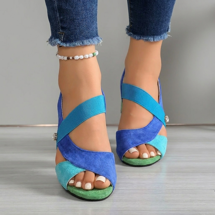 Colourful Cross-Strap Sandals