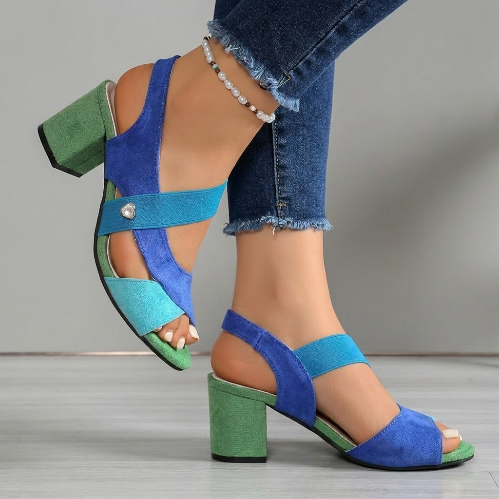 Colourful Cross-Strap Sandals