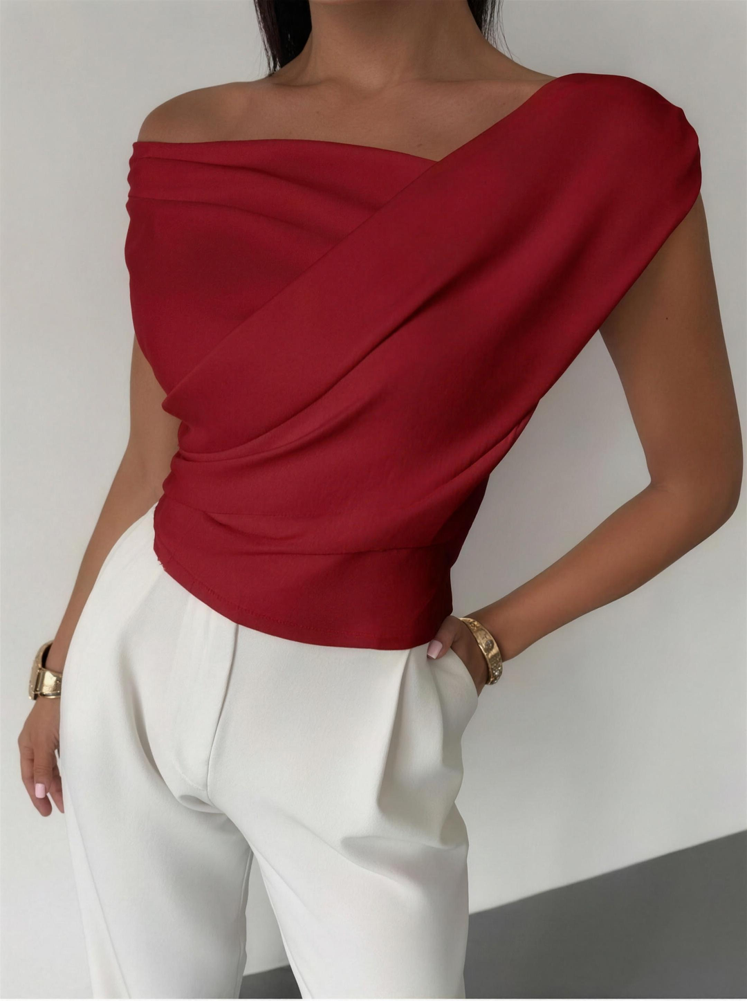 Jemima | Draped One Shoulder Top