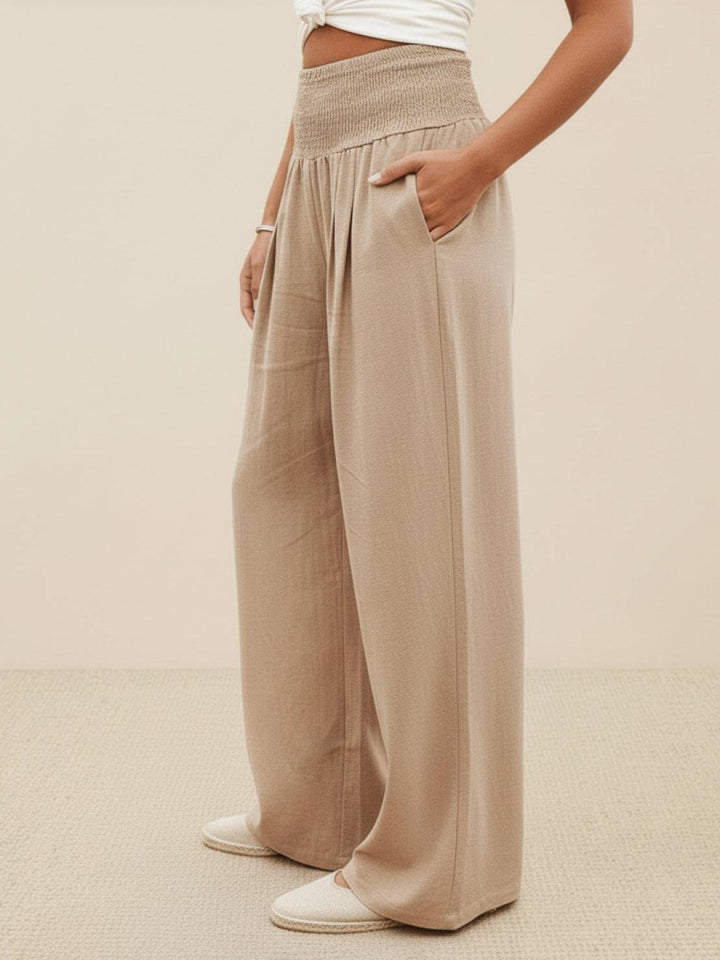 Sorrel | Soft Shirred Waist Wide Leg Pants