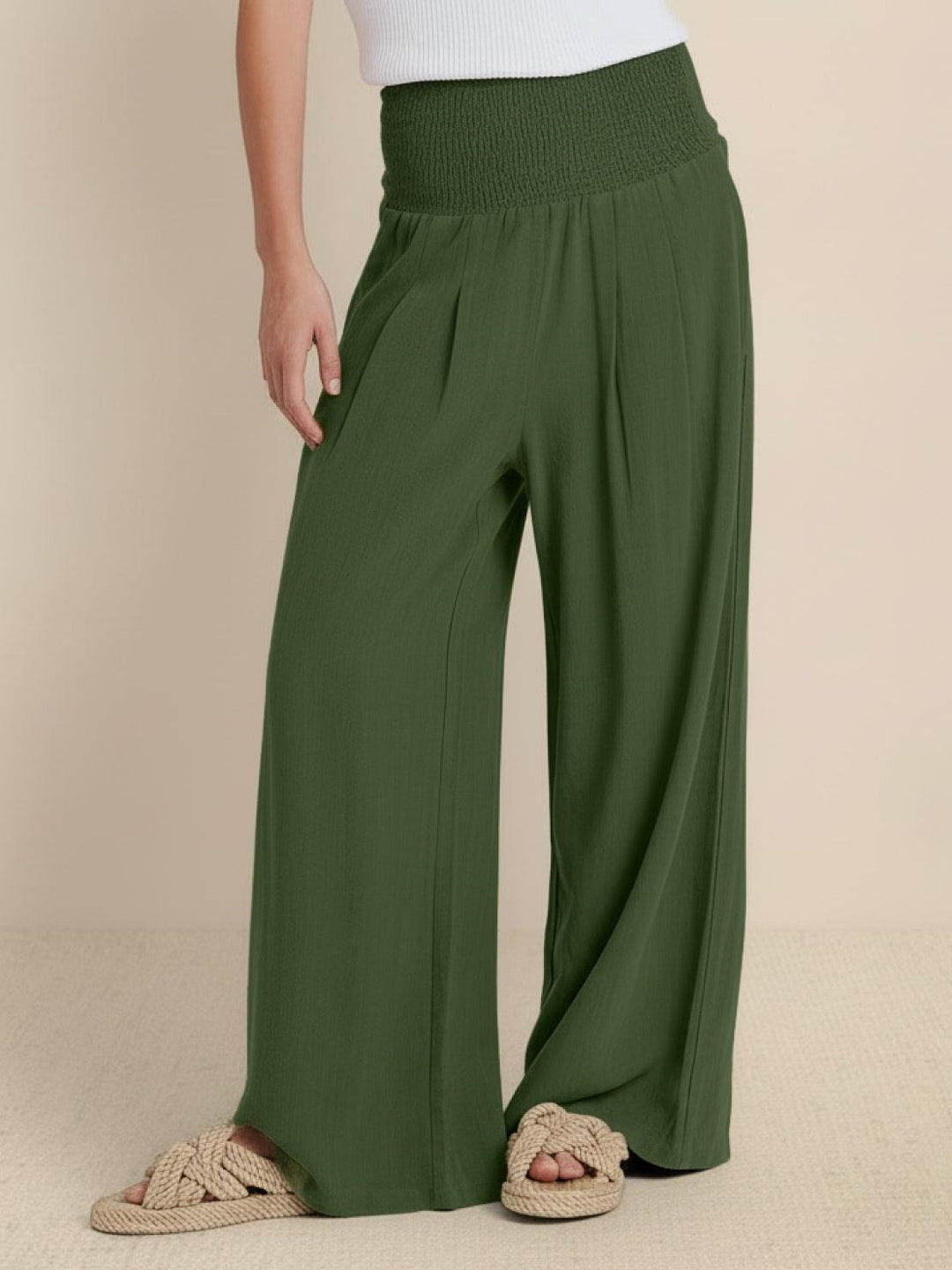 Sorrel | Soft Shirred Waist Wide Leg Pants