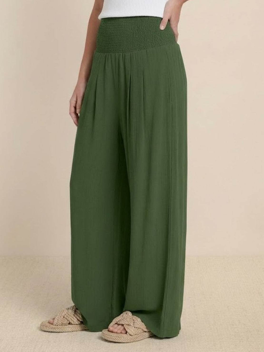 Sorrel | Soft Shirred Waist Wide Leg Pants