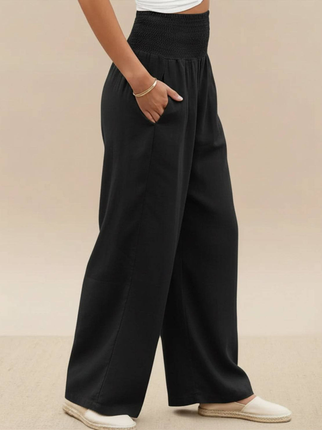 Sorrel | Soft Shirred Waist Wide Leg Pants
