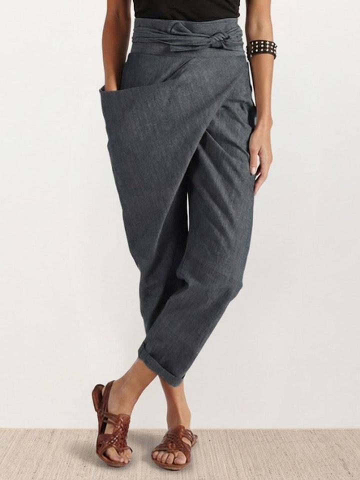 Vida | Sculpted High Waist Wrap Front Tapered Pants