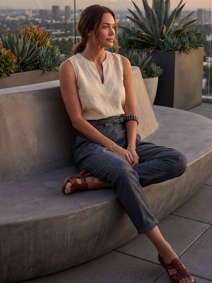 Vida | Sculpted High Waist Wrap Front Tapered Pants