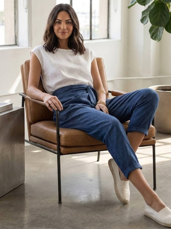 Vida | Sculpted High Waist Wrap Front Tapered Pants