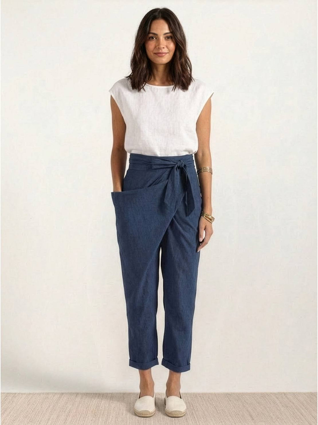 Vida | Sculpted High Waist Wrap Front Tapered Pants