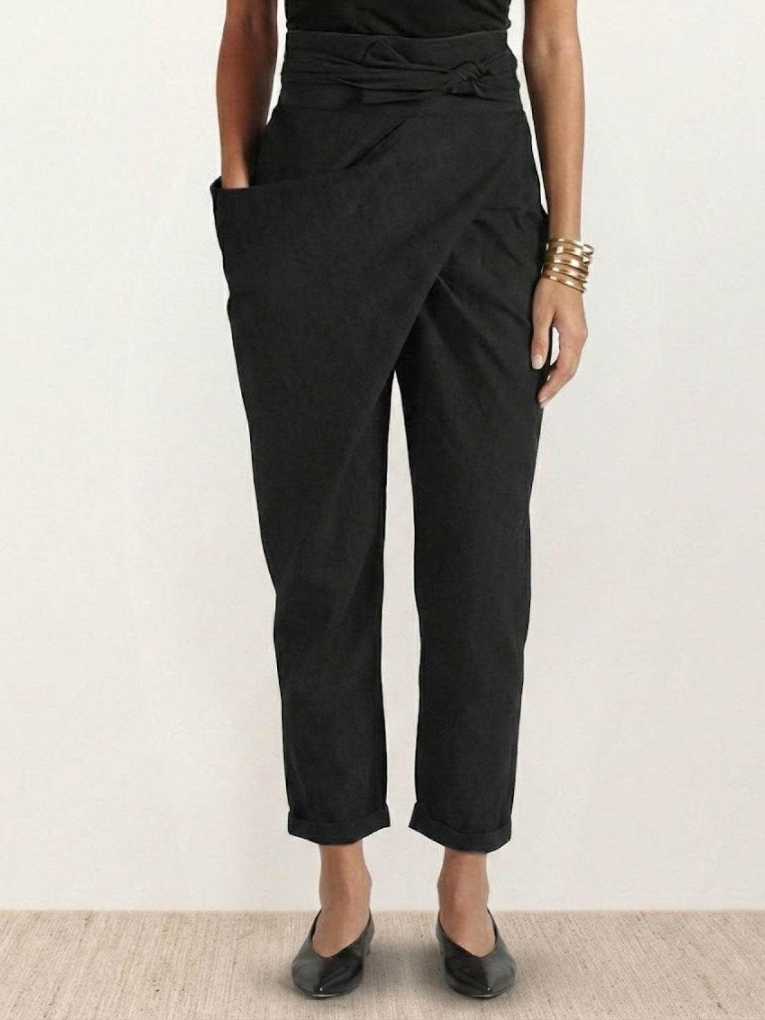 Vida | Sculpted High Waist Wrap Front Tapered Pants