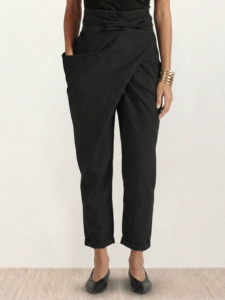 Vida | Sculpted High Waist Wrap Front Tapered Pants