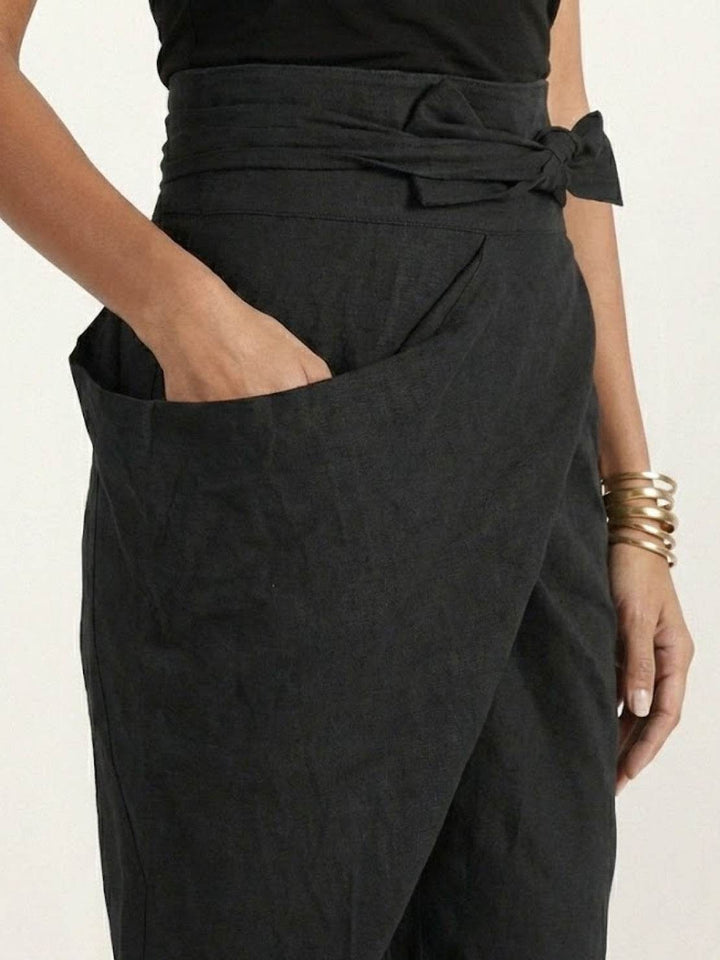 Vida | Sculpted High Waist Wrap Front Tapered Pants