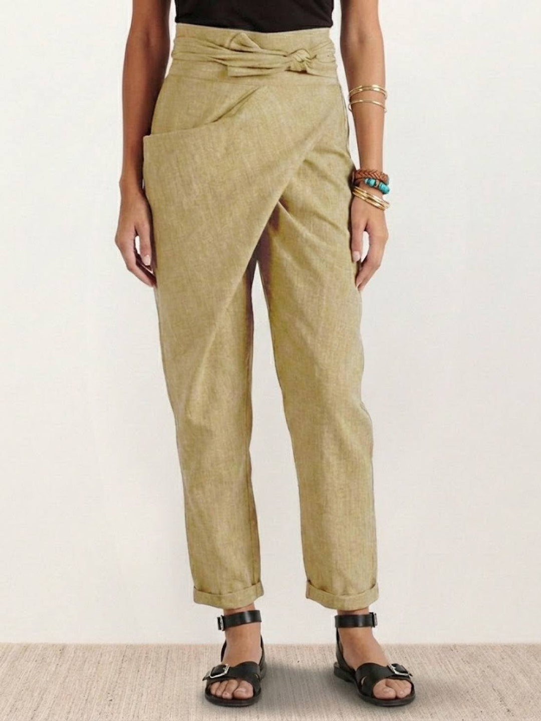 Vida | Sculpted High Waist Wrap Front Tapered Pants