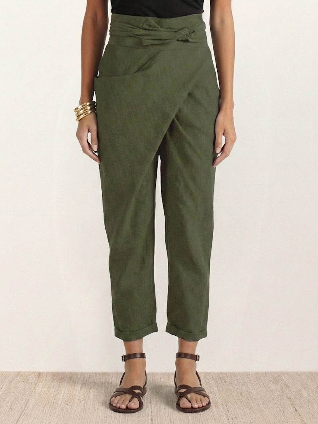 Vida | Sculpted High Waist Wrap Front Tapered Pants