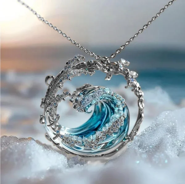 Merryn | Delicate Ocean Wave Pendant Necklace