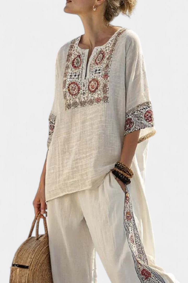 Tameric | Embroidered Blouse & Pants