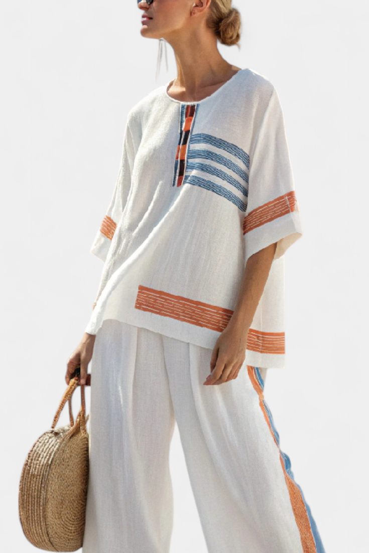 Marcellin | Blue Orange Striped Set