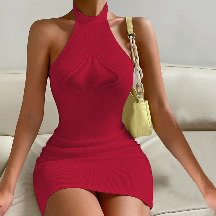 Valentina | Contrast Black and White American Neckline Midi Dress