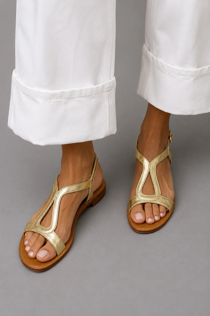 Kiara | Effortless Gold Summer Sandals