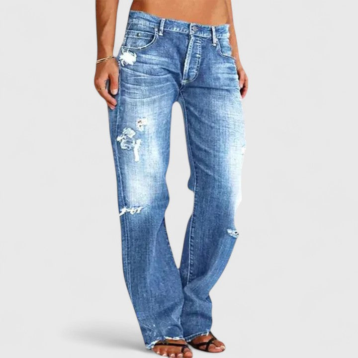 Cathy | Relaxed Low Rise Straight Leg Jeans