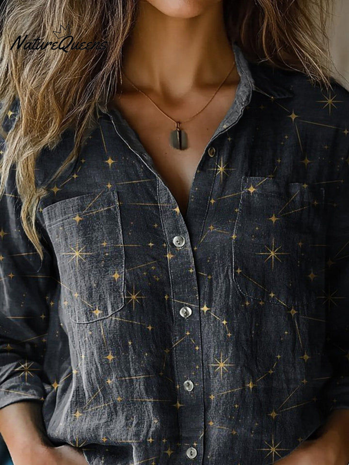 Grasmere | Night Sky Print Long Sleeve Top