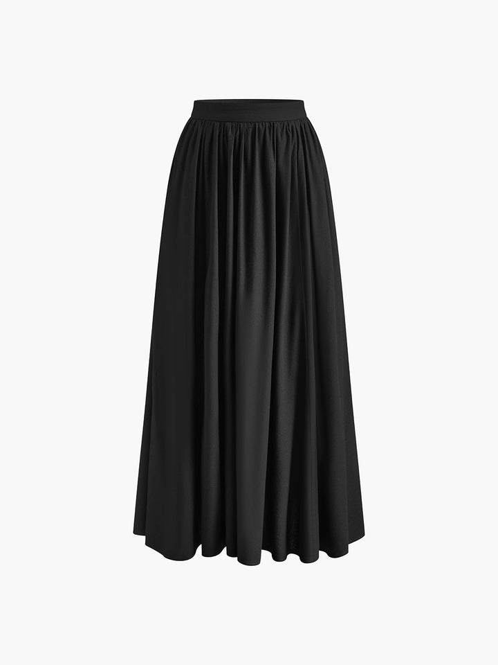 Edwina | Elegant High Waist Pleated Maxi Skirt