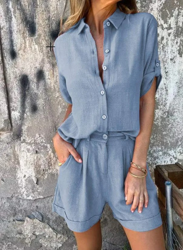 Cilla | Matching Linen Shorts and Shirt Set
