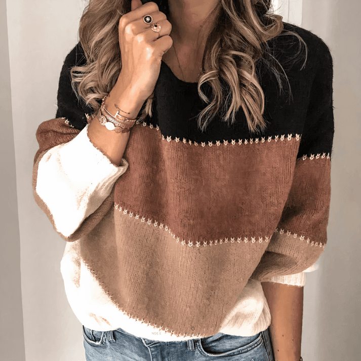 Ona | Colour Block Knit Jumper