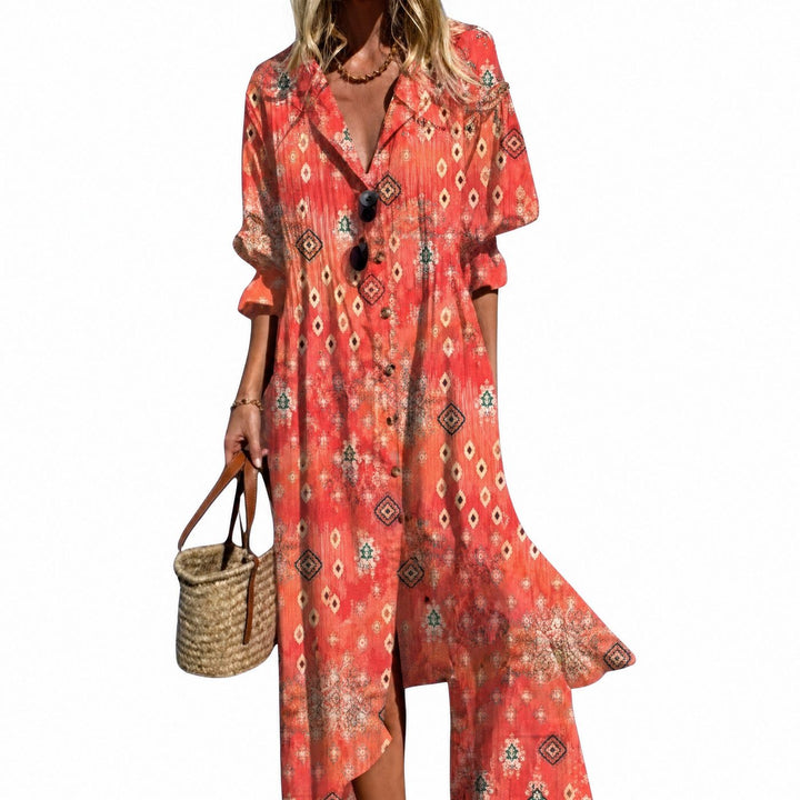 Paula Elegant Boho Dress - Rouge