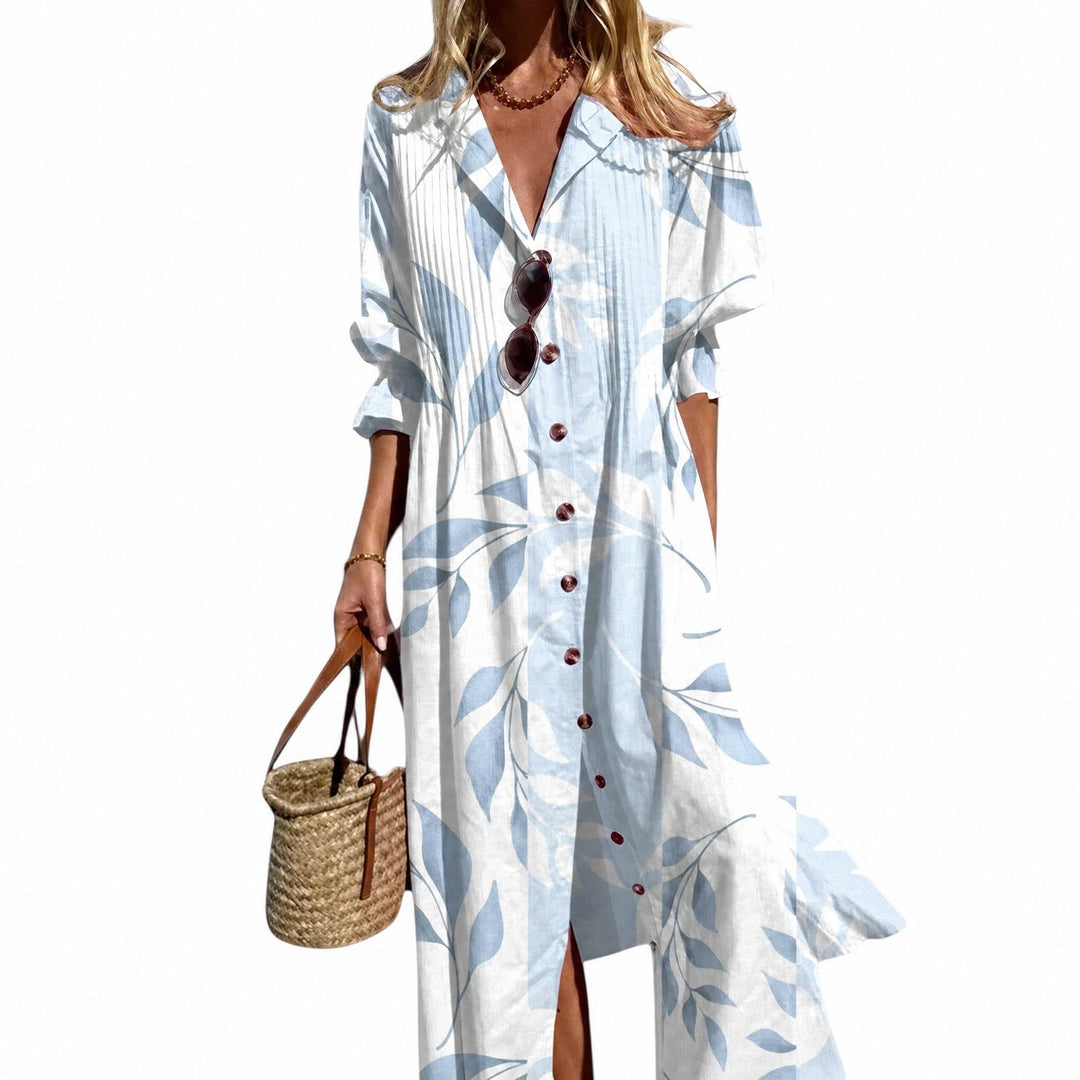 Paula Elegant Boho Dress - Skyblue