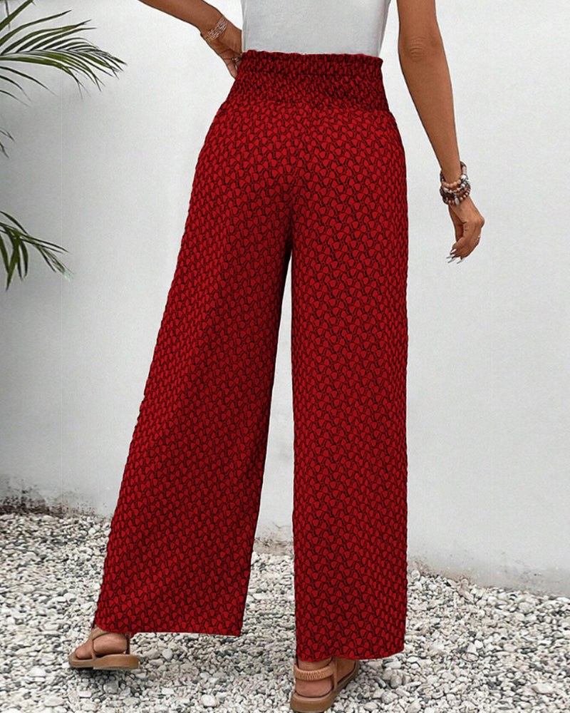 Eadie | Printed Relaxed Wide Leg Palazzo Pants