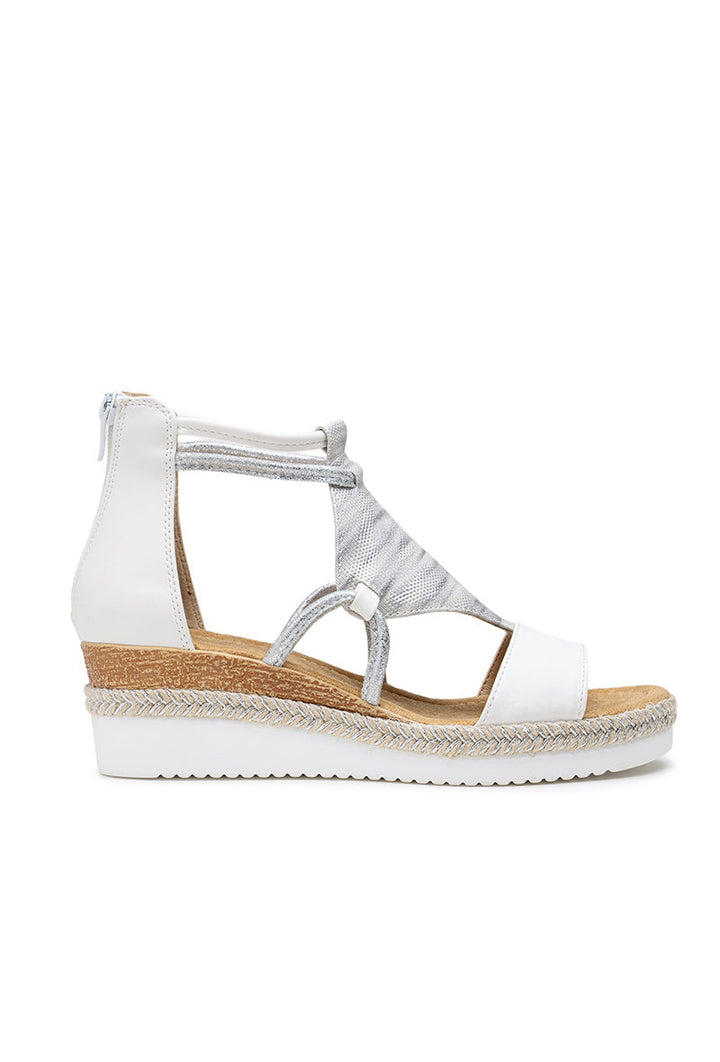 Elouise | White Wedge Sandal