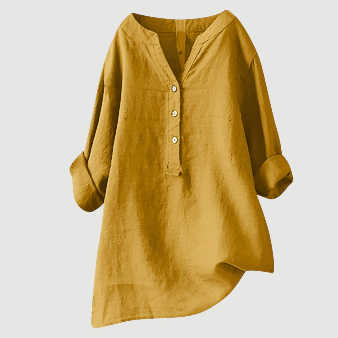 Jonquil | Relaxed Linen Henley Blouse